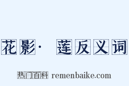 花影·莲反义词是什么意思的图片